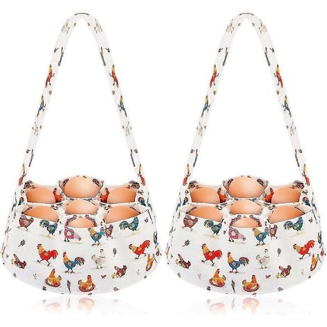 Lot de 2 sacs à œufs pour la collecte des œufs, panier de ramassage des œufs avec 7 sacs pour poulailler. (1/5)