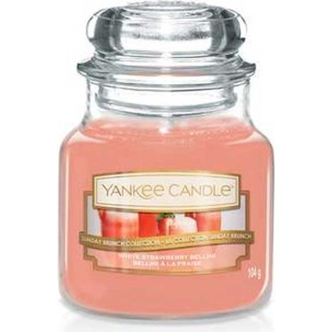 Bougie Yankee Candle Petit Pot Bellini Fraise Blanche 104g