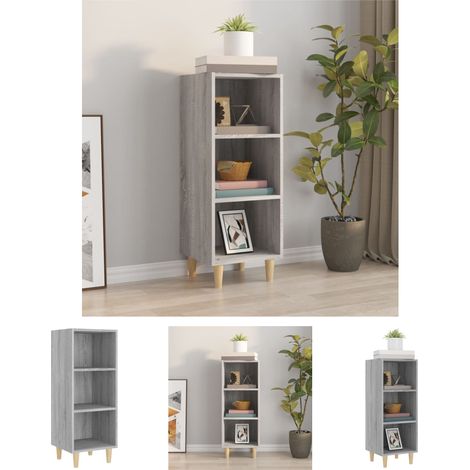 Sideboard Holz - vidaXL Sideboard Grau Sonoma 34,5x32,5x90 cm Holzwerkstoff - Holzwerkstoff (1/5)