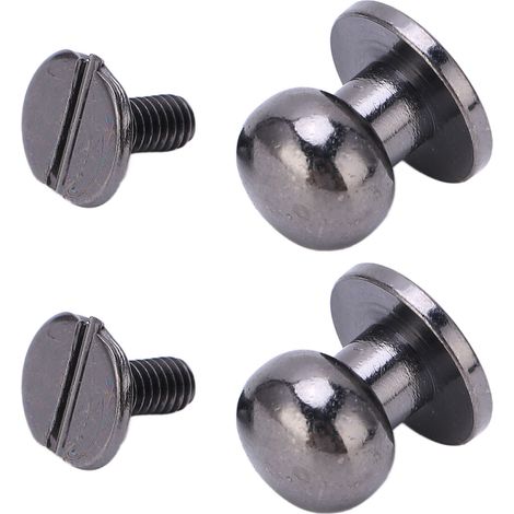 Lot de 50 clous tête ronde 10x8mm en cuivre pur, pointes et studs DIY pour vêtements, bagages, chaussures - Argent et Noir (1/5)
