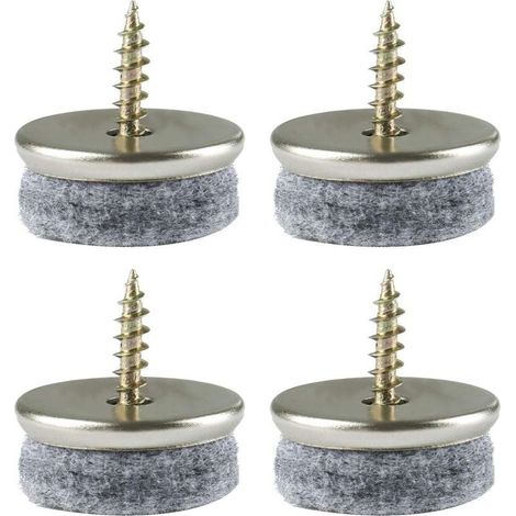Lot de 4,Diamètre 24 mm,Patins en feutre à visser pour pieds de meubles Protections à monter soi même (1/5)