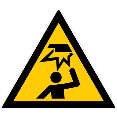 Panneau Danger obstacle en hauteur - Rigide Triangle 300mm - 4200859