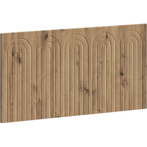 Tête de lit murale gain de place en bois d'ingénierie chêne artisanal 100 x 3 x 50 cm, 10.2kg (1/5)