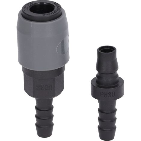 Raccord rapide pneumatique de type C pour tuyaux en PU pour tuyaux de gaz et d'air (SH30+PH30) (1/5)