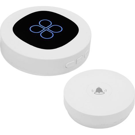 Sonnette Porte sans Fil 1 Récepteur 2 Émetteurs Kit Installation Facile Alimentation Européenne (1/5)
