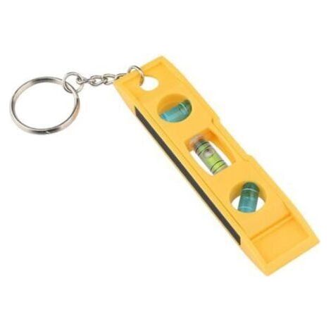 Yellow Spirit Level with Keychain, Magnetic Torpedo Level Measuring Tool, 45 Degree Measuring Wire/Level, Fashion Design and Measuring Tools for Cars (1/5)