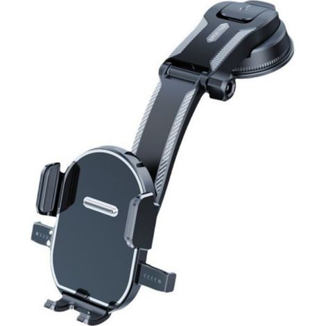 Soporte para teléfono de coche TopLLC, con ventosa para salpicadero y parabrisas, rotación de 360°, brazo largo plegable que no estorba a las manos, soporte universal 2 en 1 para coche. (1/5)