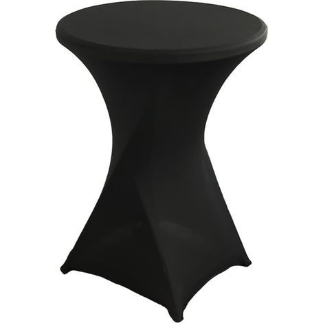 Nappe Housse Lavable Nappe Mange Debout Ronde Protection pour Bar Table de Banquet de Mariage Table Cocktail Haute de Bistro (Noir, 80×110cm) (1/5)