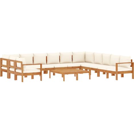 Maison Exclusive - Set Divano Giardino 9 pz con Cuscini Legno Massello di Acacia (1/5)