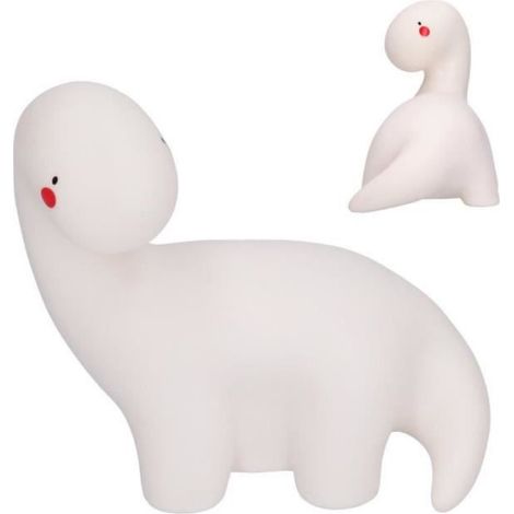 Veilleuse Dinosaure - Silicone - Lumière Blanche - Pour Chambre Enfant - 13 x 11,5 x 8 cm - 106 g - Fonctionnement Sur Piles LR44 (1/4)