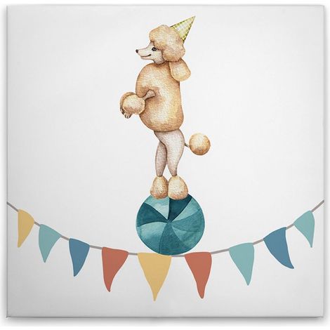 Leinwandbild Zirkus Wimpel Kinderzimmer M1-No.50562 - Kunstdruck auf Leinwand in Bunt Blau - Wandbild 30 x 30 cm (1/5)