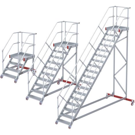 Euroline 513 Wartungsbühne 45° 1000mm Stufenbreite 8 Stufen Stahl Gitterrost