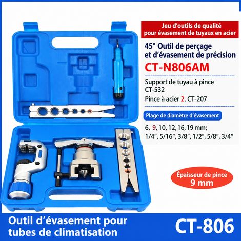 Dudgeonnière excentrique manuelle CT-N806 métrique et impérial pour tube cuivre ct-n806 réf 4420 3,6 × 6,7 × 10 cm 35 g – Livraison gratuite