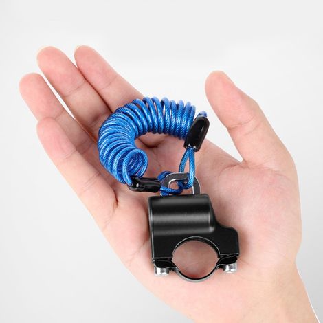 Antivol pour casque de moto, câble antivol en alliage d'aluminium pour vélo, chaîne de sécurité extérieure, corde noire et bleue (1/5)