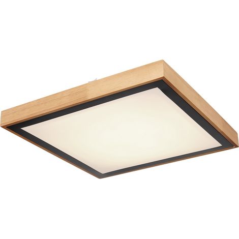 Globo Bruno Plafonnier semi-encastré à LED intégré de 39 cm, noir mat, LED 3 000-6 000 K