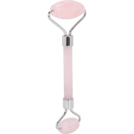Rouleau de Visage en Jade Rouleau de Jade pour le Visage de pour le Masseur de à Double extrémité avec Conception D'arc Ergonomique pour le Lifting du (SILVER) (1/5)