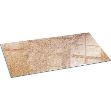 Plaque de sol en verre trempé sous cheminée protection parquet et plancher Texture de pierre naturelle 125x50 cm (1/5)