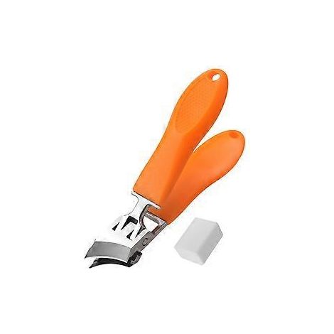 Coupe-ongles biseauté, outil de coupe d'ongles portable et robuste pour femmes et hommes (petit modèle orange)