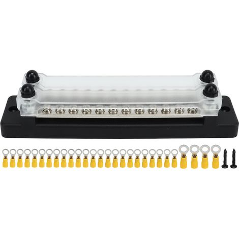 GARRYFIZH Bornier de Distribution d'énergie DC 12-48V 28 bornes adaptées au système d'alimentation de voiture RV bateau Yacht pick-up camion