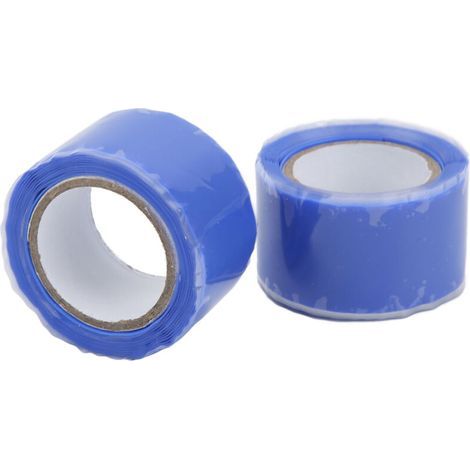 2PCS Ruban de Silicone Autoadhésif Étanche pour Réparation de Tuyaux et de Conduites d'Eau Bleu (1/5)