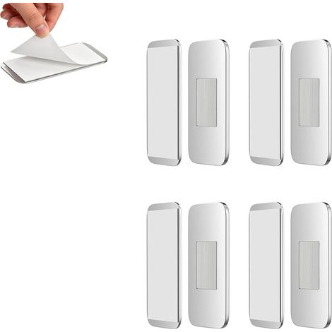 Aimant Placard, Aimant Meuble Ultra Plat Sans Perçage, Aimant de Porte, Sans Perçage Autoadhésif, 4x2x0,3cm 20g 4 Pièces, Cuisine (1/5)