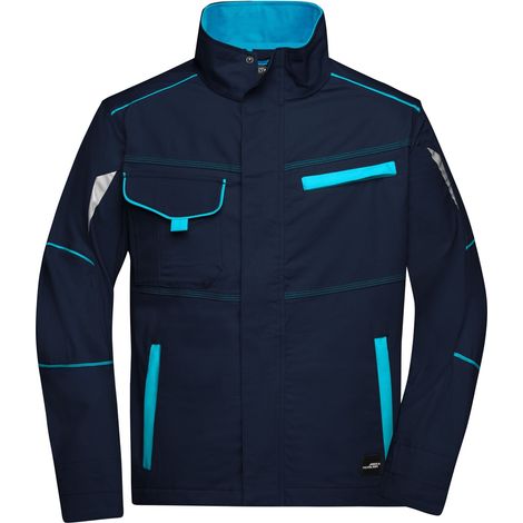 James & Nicholson Funktionelle Jacke JN849 Gr. 6XL navy/turquoise (1/4)