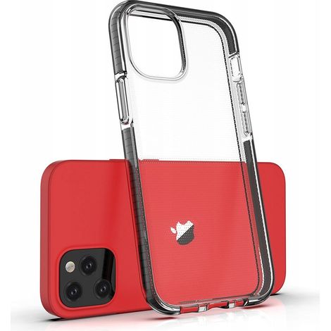Spring Case Gel-Hülle mit farbigem Rahmen für iPhone 12 mini, hellrosa (1/4)