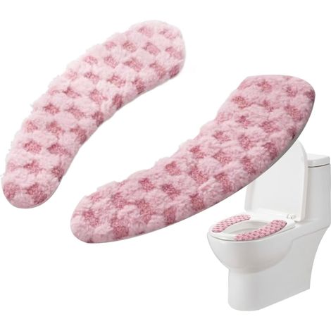 Housse De Coussin De Siège De Toilette Adhésif Doux et Lavable Housse Chaude Pour Siège De Toilette Pour Maison Dortoir Appartement Hôtel (1/5)