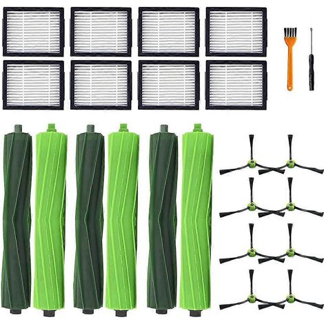 Lot de 24 pièces pour aspirateurs iRobot Roomba séries I, E et J : brosses rotatives, filtres et autres pièces détachées (y compris les modèles I3, I3+, I7, I7+, I4, I6, I6 et I8, I8+/Plus, E5, E6, E7 (1/5)