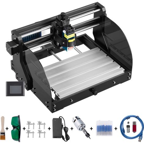 Mophorn 300 × 180 × 45 mm CNC-Fräser 3018 Pro 15 W Lasergravierer GRBL-Steuerung 3 Achsen, Offline-Controller, zum Schnitzen von Kunststoff, Acryl, PVC, Holz