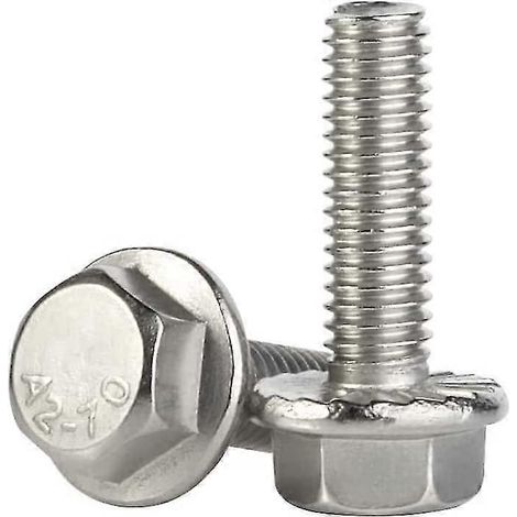Vis à bride M8 x 16 mm, tête hexagonale, acier inoxydable A2, DIN 6921, 20 pièces. (1/5)