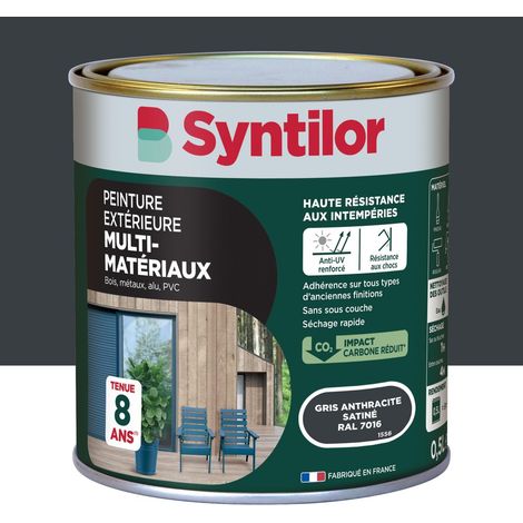 Pintura exterior para madera, aluminio y PVC. SYNTILOR gris antracita satinado 0,5 L SYNTILOR (1/5)