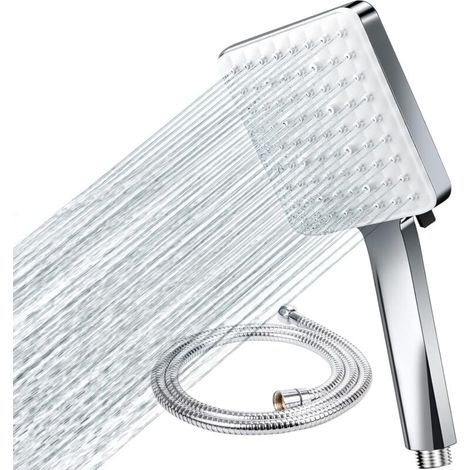 Cabezal de ducha FOREHILL con manguera de 1,5 m, función antical, accesorios universales, 6 modos de chorro, alta presión de agua y función de ahorro de agua para bañeras y jacuzzis. (1/5)