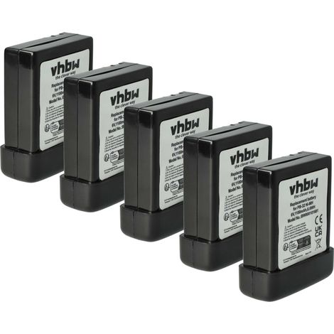 vhbw 5x Akku kompatibel mit Alan Midland 73-30 Funkgerät, Walkie Talkie (1100 mAh, 6 V, NiMH)