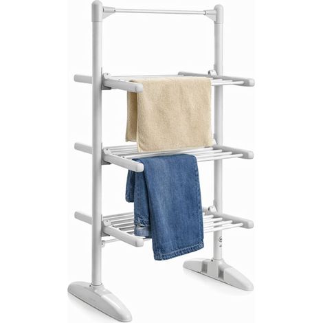 Oypla 3 Tier Electrical Heated Folding Clothes Horse Airer Dryer with 24 Heated Rails