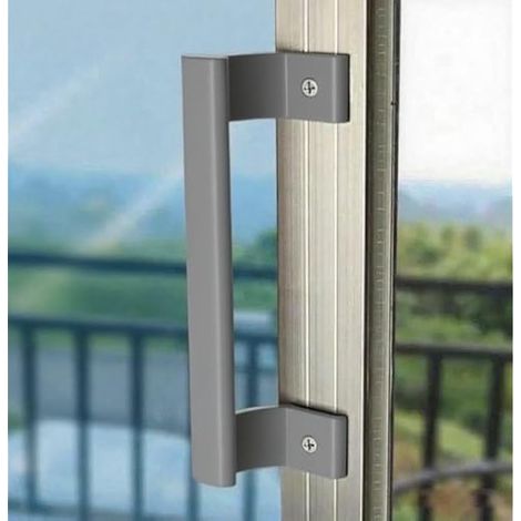 aluminium poignée de porte de cabinet de salle de bains de balcon coulissant (gris) (1/5)
