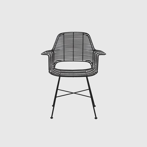 Silla 67X56X83 Mimbre Negro/Metal Negro (1/4)