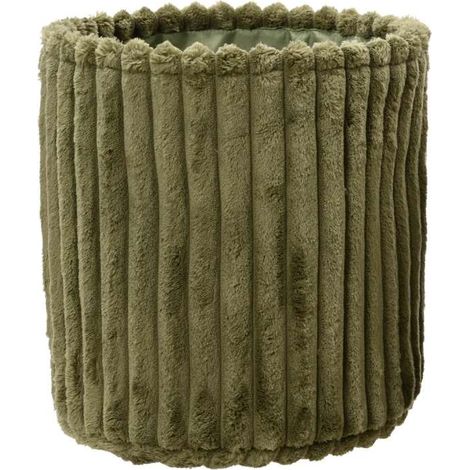 Cesta Verde 30x30 cm in Pelliccia Sintetica Rotonda per Interni