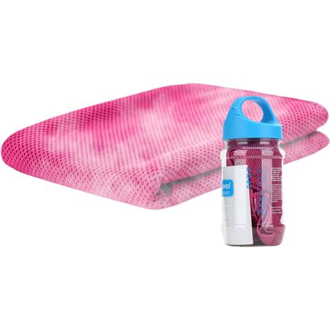 Serviette rafraîchissante Respirante Portable Réutilisable avec Étui Petite Serviette Rafraîchissante pour Natation Fitness Course à Pied Cyclisme Escalade Randonnée en Plein Air (1/5)