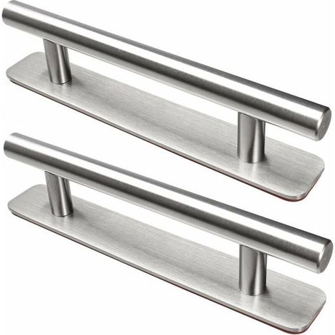Poignée de Meuble Autocollante, 2 Pièces Poignées de Porte en Acier Inoxydable, 150mm Poignées pour Placards Cuisine Porte Commode (1/5)
