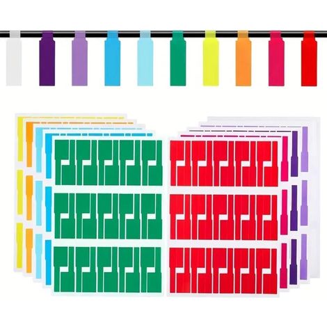 420 étiquettes câble format A4 colorées pour identification et marquage des câbles (1/5)