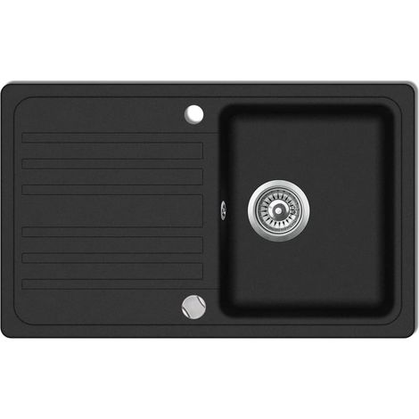 Lavello da cucina in granito Nero Scolapiatti reversibile Lavabo 020002304