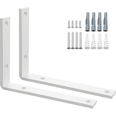 Équerre Étagère Murale Métal 5MM Épaisse 200 150mm Blanc (1/5)