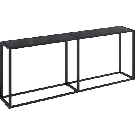 Maison Exclusive - Tavolo Consolle Nero 200x35x75,5 cm in Vetro Temperato
