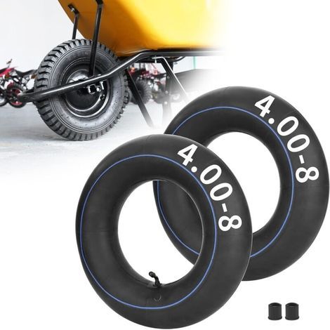 Lot de 2 tondeuses de Karting minibike à Chambre à air Robuste de 4.80/4.00-8 "Chariots à Main Brouettes Chariot Isobutylène Isoprène Caoutchouc (1/3)