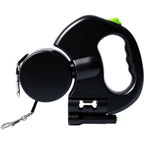 Laisse pour chien 2 en 1 avec éclairage LED, anti-nœuds et poignée ergonomique réfléchissante (1/5)