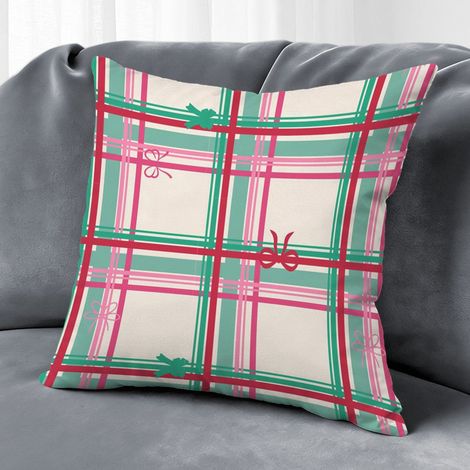 Housse de coussin motif carré décoratif, décoration salon maison,45×45cm (1/5)