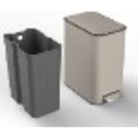 Cestino dei rifiuti rettangolare slim con pedale delta da 20 litri, color argilla - 5five (1/5)