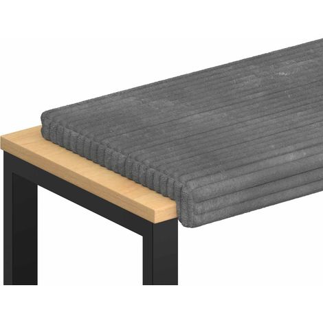 Bench Cushion Plush Corduroy Light Grey Depth 35 cm vidaXL (1/5)