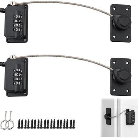 Cadenas frigo, lot de 2, code 4 chiffres, sans perçage (1/5)